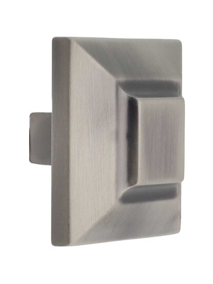 Trocadero Knob - 1 1/2 inch Square in Antique Pewter.